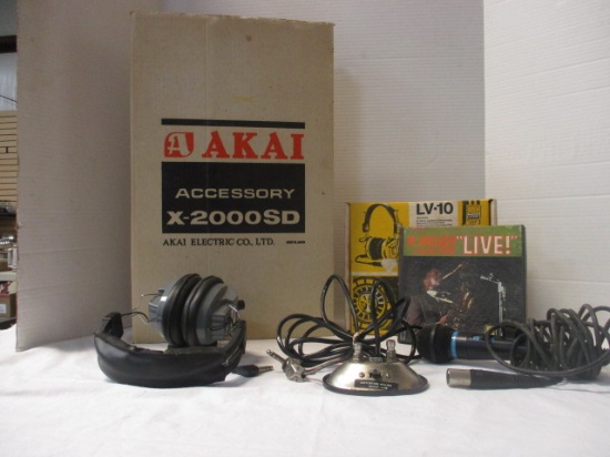 Realistic LV-10 Headphones in Box, White's Headphones, AKAI Accessory Pack X-2000SD, J.R. Walker "Li