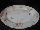 Limoges France Stoneware Platter with Floral Motif
