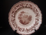 Antique Brown Transferware by J. Clementson Staffordshire Plate