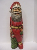 Wood Carved and Painted Santa Statue