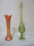 Two Art Glass Pulled Vases