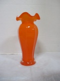 Orange Cased Art Glass Vase