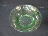 Green Uranium/Vaseline Glass Bowl
