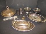 Silverplated Trays, Creamer, Sugar Bowl, Butter Dish, Server Dish, etc.