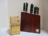 Wustthof Wood Knife Block and Dalstrong 8 Piece Gladiator Series Knife Set in Knife Block