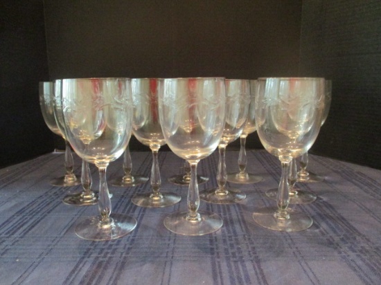 12 Tiffin-Franciscan "Dimity" Water Goblets
