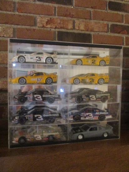 10 Car Display Cabinet w/ Mirrored Back