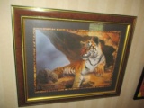 Framed Tiger Print by Linda Waeasty