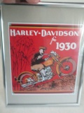 Framed Harley Davidson Rider Sign