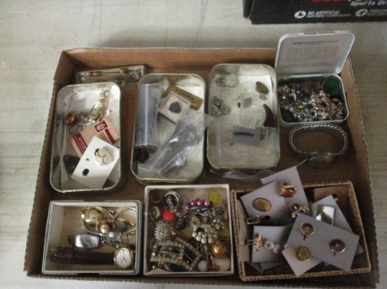 Vintage Cuff Links, Watches, Brooches and Clip-On Earrings