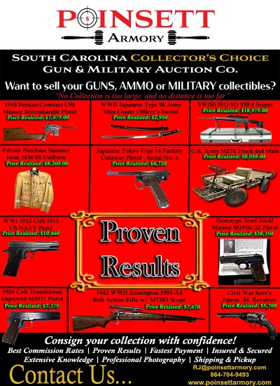Sell your collection with Poinsett Armory - Quick and Simple w/ Best Commission Rates