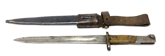 Rare (Pre-Yugo) Serbian “BT3” marked M1924 Converted Bayonet for M1895 Rifle with Scabbard & Frog