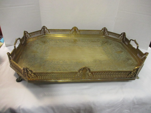 Mottahedeh Museum Reproduction Footed Brass Tray
