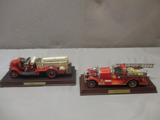 2 Fire Trucks 1926 Mac AC Pumper & 1926 Ahrens-Fox R-K-4 Franklin Mint