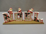 1950's NOEL Letters Candle Holders - 1 Santa Missing