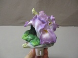 Purple Lily Flower Porcelain Ceramic Wall Night Light