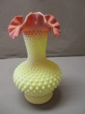 Vintage Fenton Burmese Hobnail Vase Approx. 11
