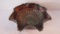 Northwood Amethyst Carnival Glass Fluted Ruffle Bowl
