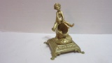 Gilt Cast Metal Cherub Match Holder