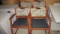 Four Wood Rocking Arm Guest Chairs with Upholstered Seat and Back