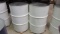 Pair of White Kettle Drums with Wood Stands