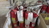 Eight Dry Chemical Fire Extinguishers with Wall Mount Brackets