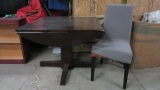 Drop Side Pedestal Table and Parson's Chair