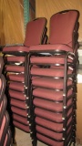 20 Burgundy Upholstered Seat/Back Stacking Chairs