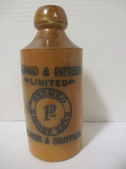 Vintage Steward & Patterson Ginger Beer Pottery Bottle