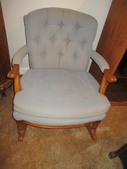 Sam Moore Furniture Upholstered Wooden Frame Rocker | Online Auctions ...