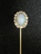 14k Gold Opal and Diamond Stick Pin