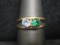 10k Gold Birthstone Ring with Blue & Green Stones