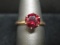 14k Gold Garnet Ring- Size 6
