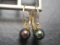 14k Gold Black Pearl Earrings