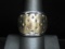 14k Gold Italian Designer Ring- White and Yellow Gold- Size 8