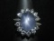 Platinum 6+ Carat Star Sapphire and Diamond Ring