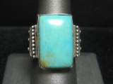 Sterling Silver Turquoise Ring- Size 9