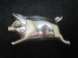 Sterling Silver Pig Brooch/Pendant