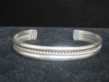 Sterling Silver Cuff Bracelet with Rope Design