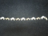 Sterling Silver CZ Dolphin Bracelet