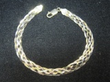 Sterling Silver Tri-colored Braided Bracelet