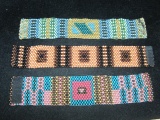 3 Native American Style Beaded Bracelets