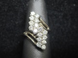 10k White Gold Diamond Cluster Ring