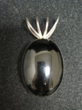 Large Sterling Silver Onyx Pendant