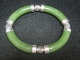 Jade and Silver Bracelet