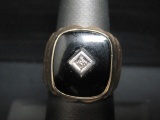 Men's 10k Gold Black Onyx Ring- Size 7