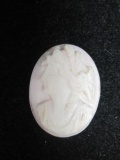 Carved Angel Skin Coral Cameo