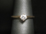 14k Gold Diamond Solitaire Ring- Size 5 3/4