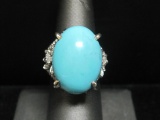 Sterling Silver Turquoise Ring- Size 7 1/2