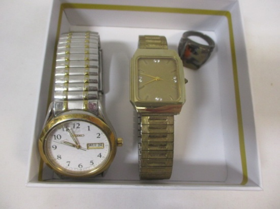 Grandeur Wristwatch, Seiko Wristwatch w/date, Ring